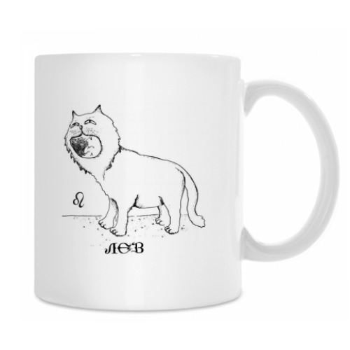 Кружка с принтом 'Лев'