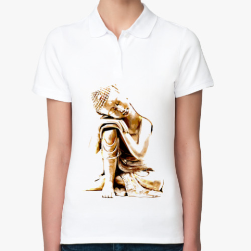 Женская рубашка поло (печать) 'Сидящий будда'
