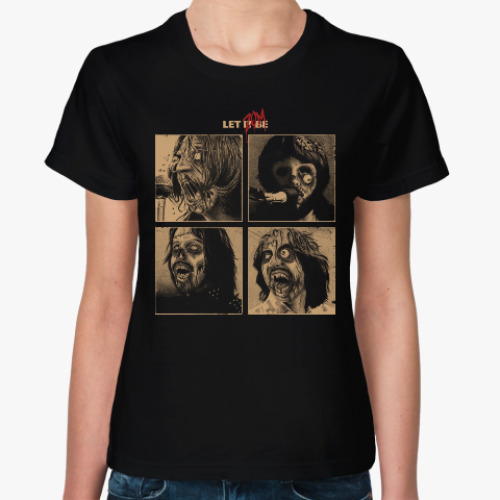 Женская футболка The Beatles Zombie фанарт