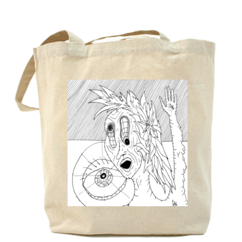 Сумка шоппер с принтом запрет