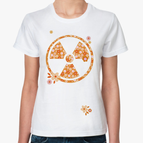 Классическая футболка с принтом Био опасность