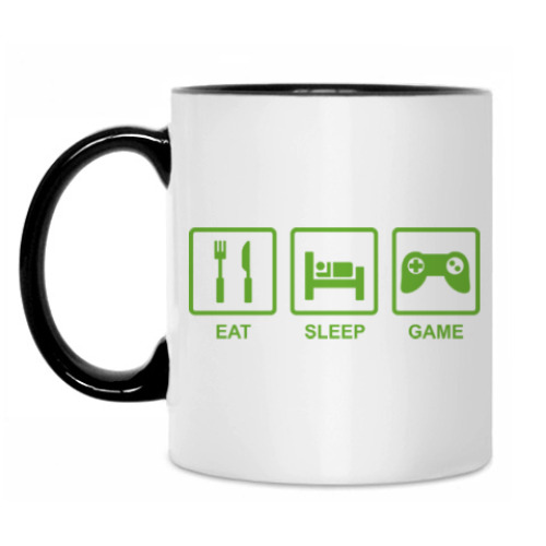 Кружка с принтом Eat sleep game