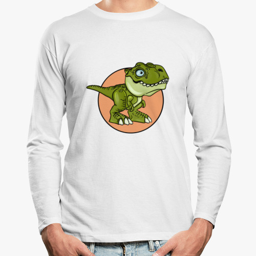 Лонгслив с принтом Динозавр
