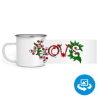 Кружка металлическая белая (круговая запечатка)