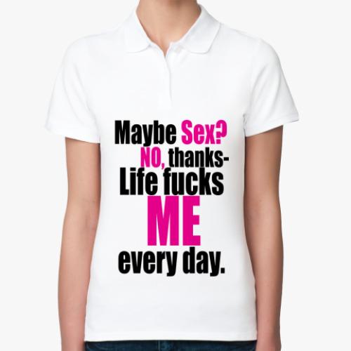 Женская рубашка поло (печать) SEX