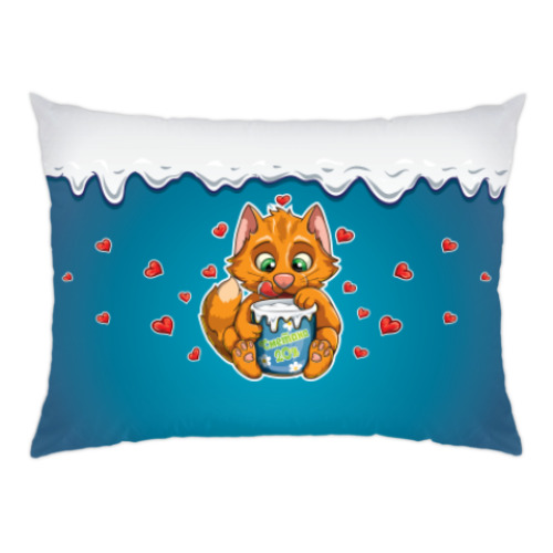 Подушка с принтом Люблю сметанку