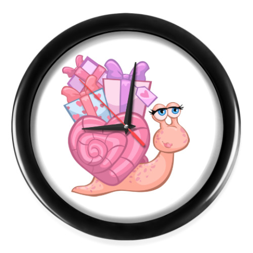 Настенные часы с принтом Улитка и любовь