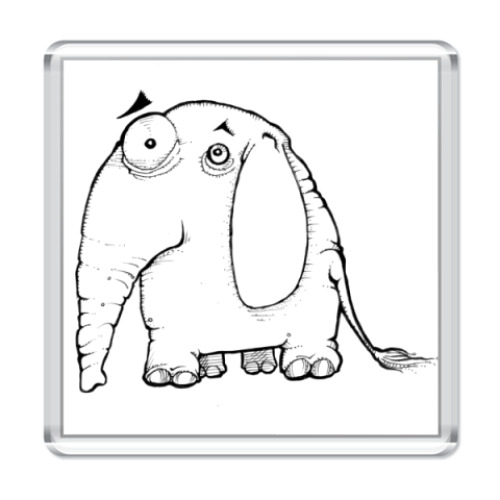 Магнит с принтом Слон