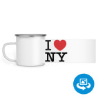 Кружка металлическая белая (круговая запечатка)