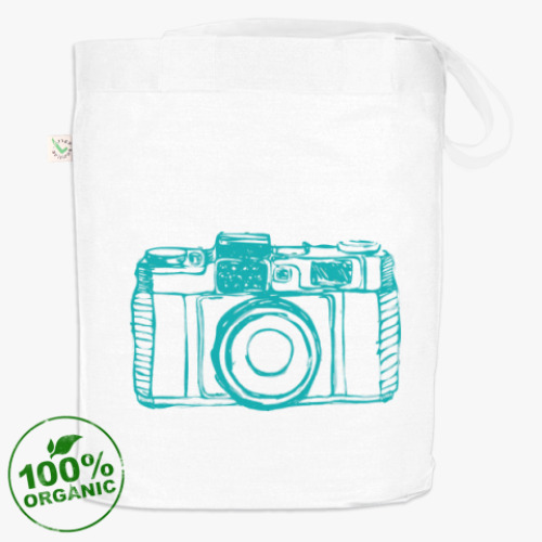 Сумка шоппер с принтом  Винтажный фотоаппарат
