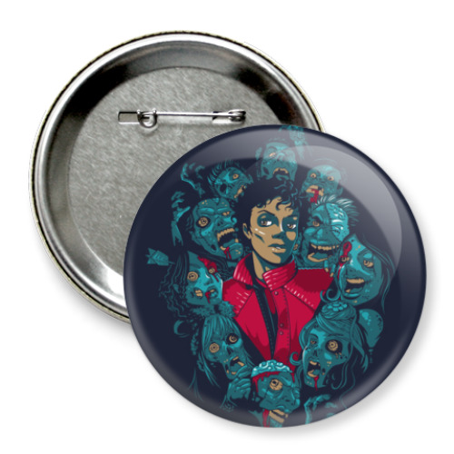 Значок 75мм Майкл и зомби