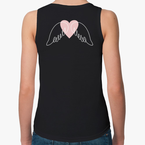 Женская майка с принтом Сердце с крыльями