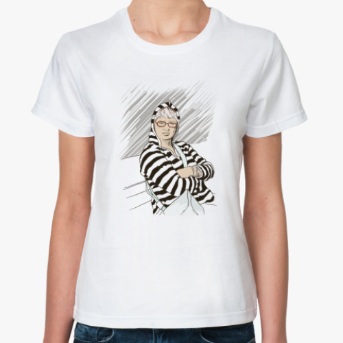 Классическая футболка с принтом Автопортрет