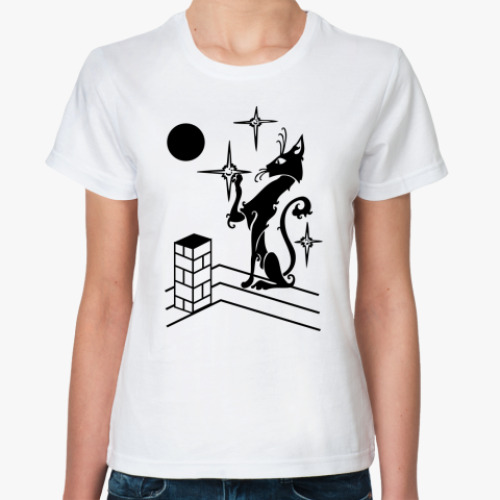 Классическая футболка с принтом   Романтика