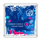 Магнит 6.5 x 6.5 см  новый год, Рождество