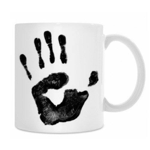 Кружка с принтом Ладони: 'Чёрные'