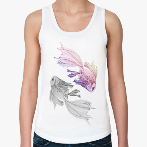 Женская майка с принтом Дивные создания - рыбы