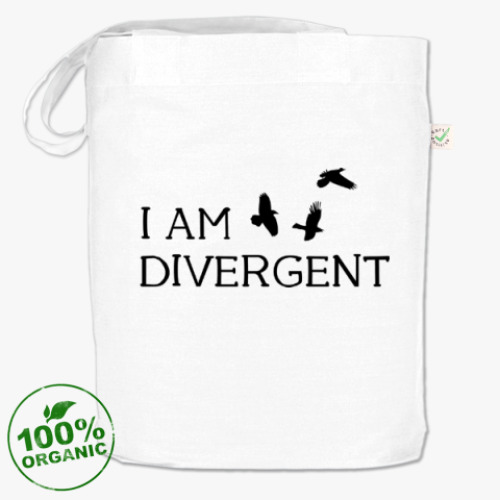 Сумка шоппер с принтом Я - дивергент