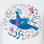 Венценосный голубь среди цветов