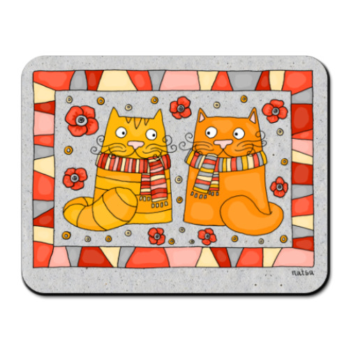 Коврик для мыши рыжие коты