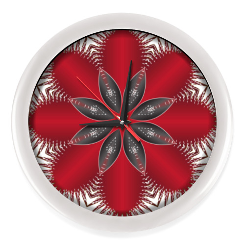 Настенные часы с принтом мандала с усиками