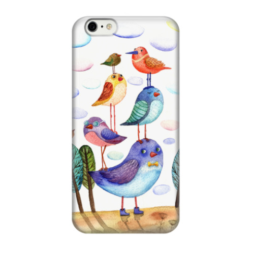 Чехол для iPhone 6/6s Акварельная иллюстрация птицы, арт