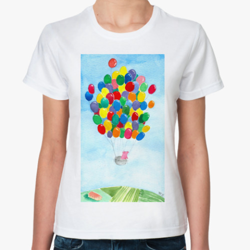 Классическая футболка Свинка на воздушных шариках