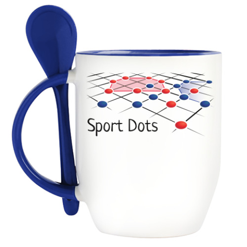 Кружка с ложкой с принтом Геометрия интеллекта