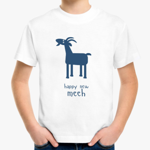 Детская футболка с принтом Синяя Коза