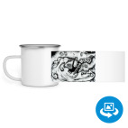 Кружка металлическая белая (круговая запечатка)