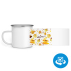 Кружка металлическая белая (круговая запечатка)