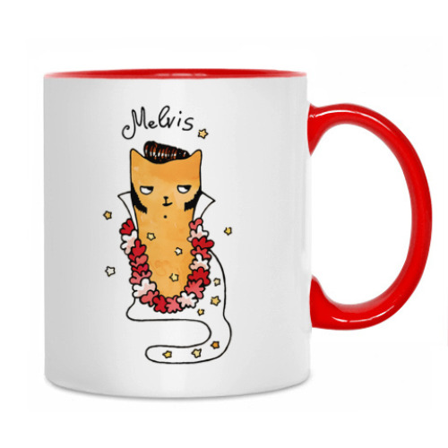 Кружка с принтом Melvis из серии 'Music cats'