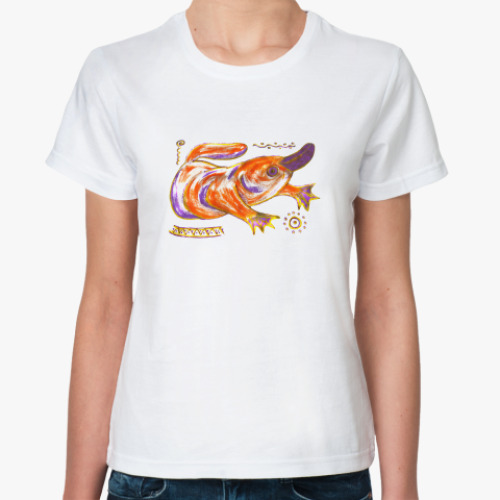 Классическая футболка с принтом  Утконос