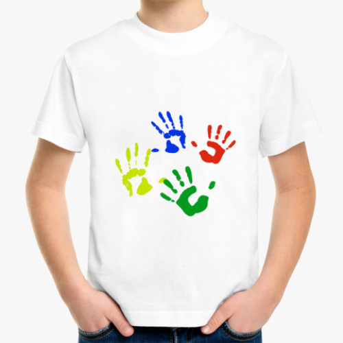Детская футболка с принтом Следы от рук