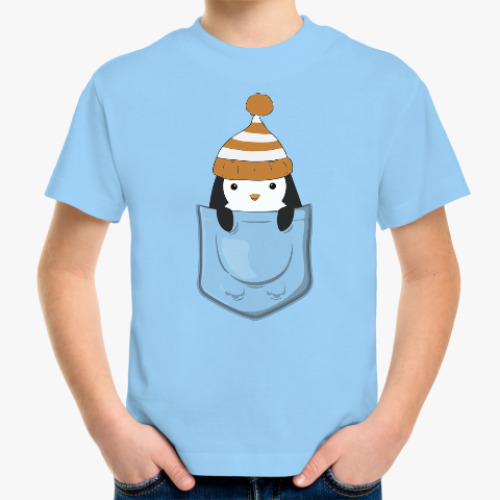 Детская футболка Пингвин в кармашке
