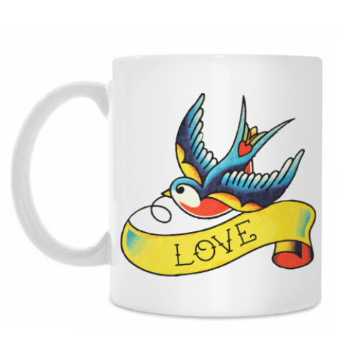 Кружка с принтом Ласточка