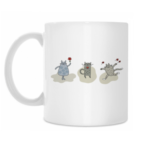 Кружка с принтом Влюбленные коты