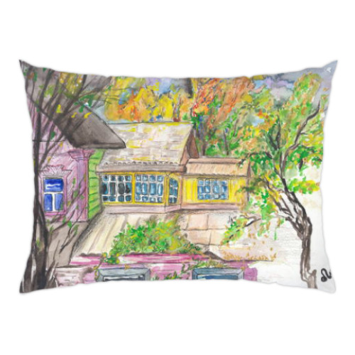 Подушка с принтом Волшебный дом