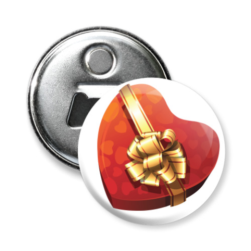 Магнит-открывашка с принтом Сердце