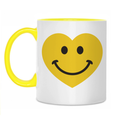 Кружка с принтом Смайл-сердце