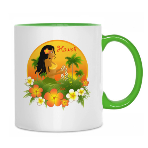 Кружка с принтом Hawaii girl