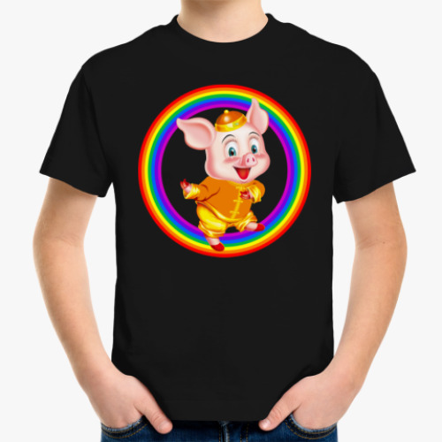 Детская футболка Rainbow Piggy