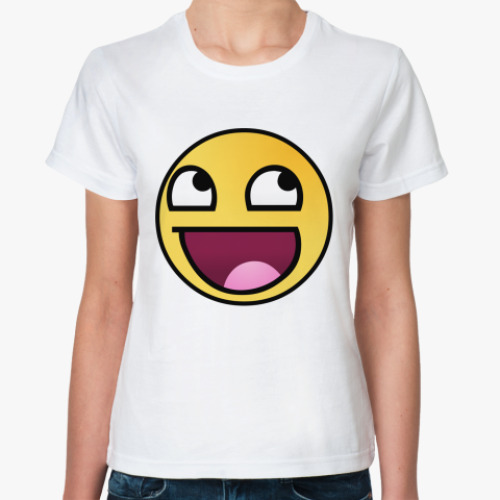 Классическая футболка с принтом  smile