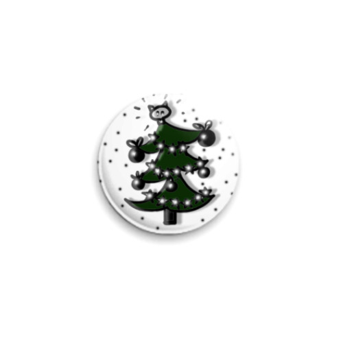 Значок 25мм с принтом готичная елочка