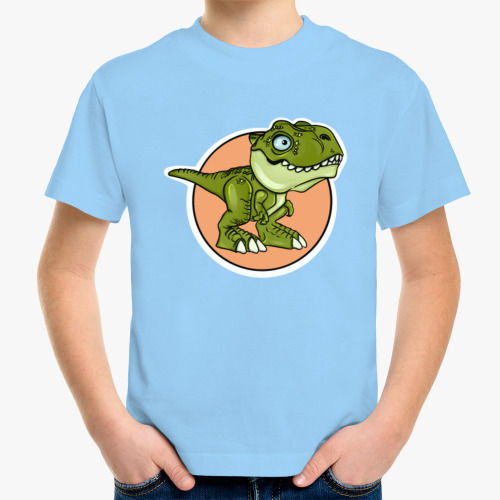 Детская футболка с принтом Динозавр