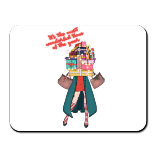 Коврик для мыши с принтом Время подарков