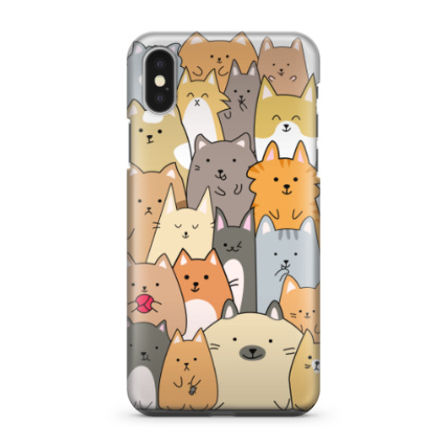 Чехол для iPhone X Смешные коты (funny cats)