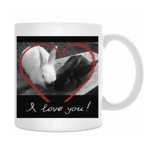 Кружка с принтом Зайцы-кролики