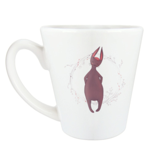 Чашка Латте с принтом  Милый зайчонок