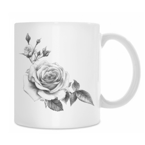 Кружка с принтом Розы графика